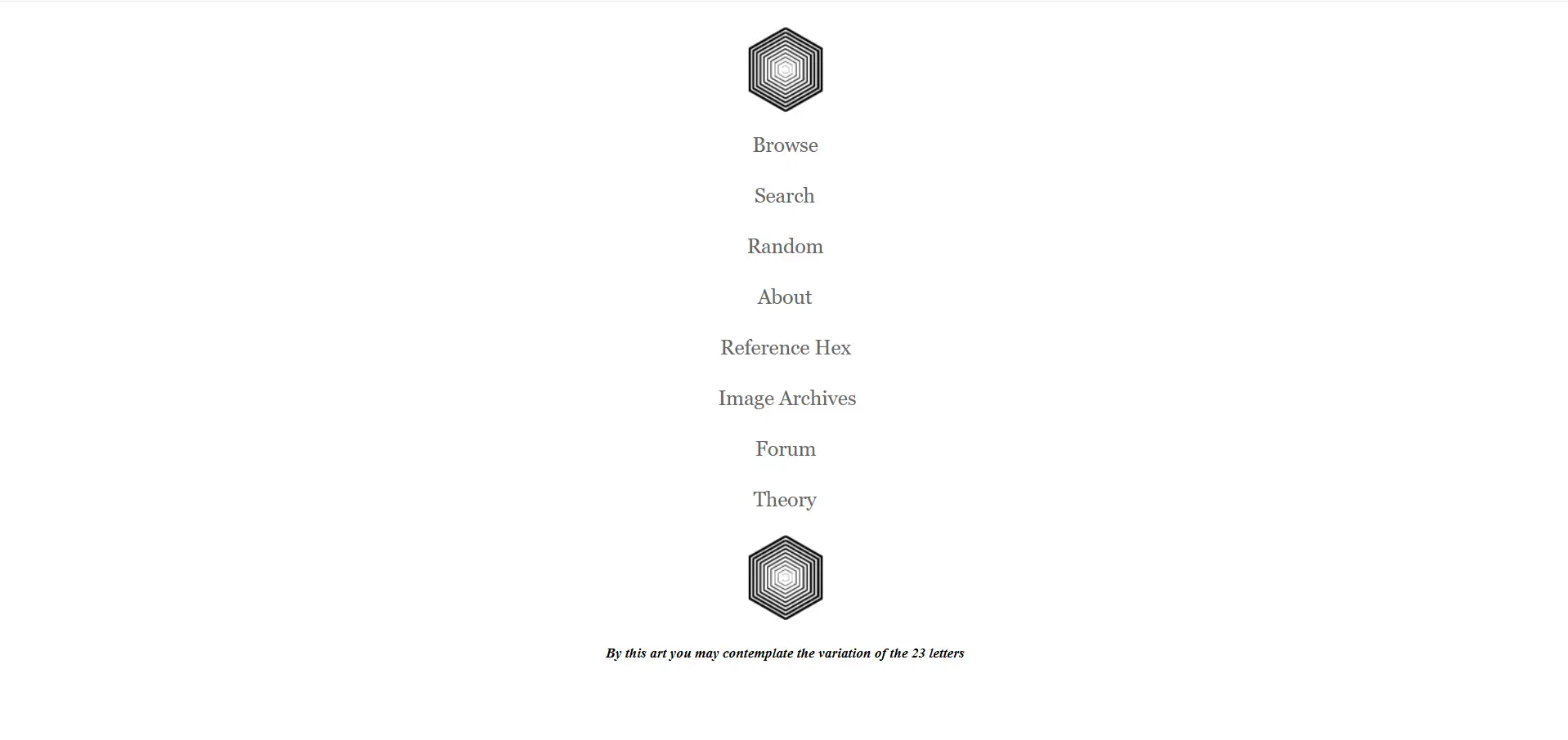 Homepage of The Library of Babel